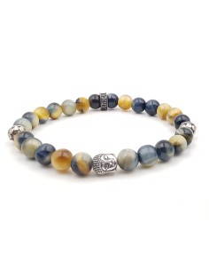 bracelet hestia bouddha argent massif et oeil de tigre fancy