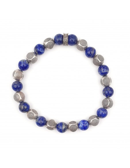Bracelet Silky, perles Lapis Lazuli et argent massif