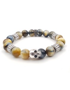 Hestia Skull, bracelet homme argent 925