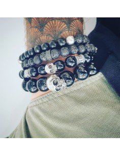Bracelet Oeil de Faucon et tete de mort Argent 2