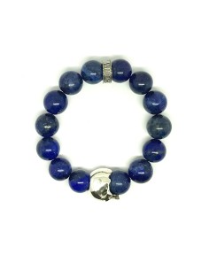 bracelet Homme lapis lazuli et skull 14 mm Jadium 2