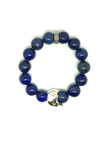 bijou homme Tête de mort et lapis lazuli bleu 14 mm de Jadium