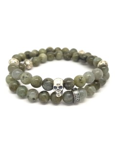 bracelet perles fine labradorite et argent massif