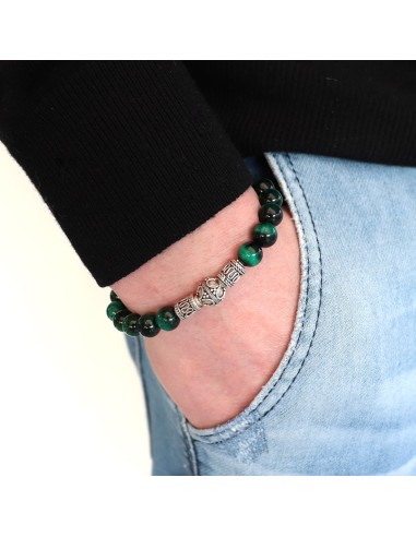 bracelet de perles vert parles argent 925