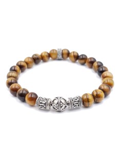 Bracelet argent massif en oeil de tigre