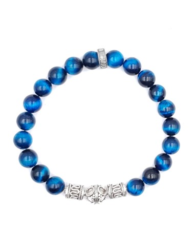 bracelet œil de tigre bleu royal pour homme et femme