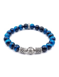 Bracelet argent massif en oeil de tigre