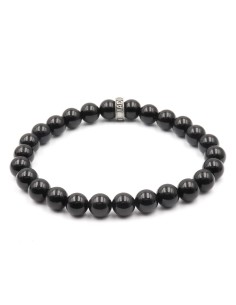Bracelet onyx noir et argent massif homme femme
