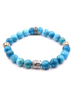 bracelet argent 925 et perles apatite bleu