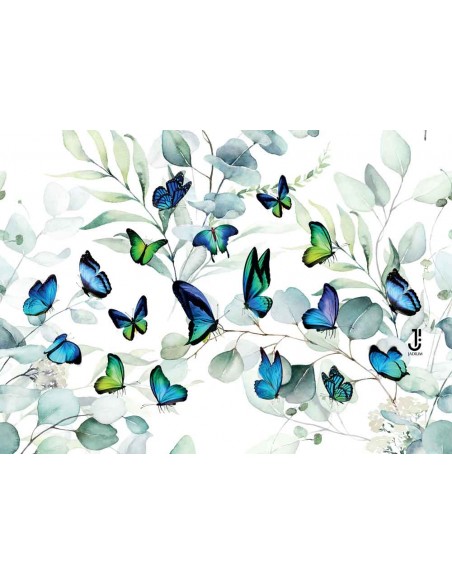 Masque Haute Couture Papillons Bleus
