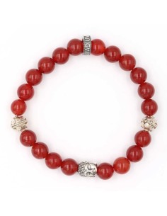 Bracelet bouddha perles cornaline et argent 2
