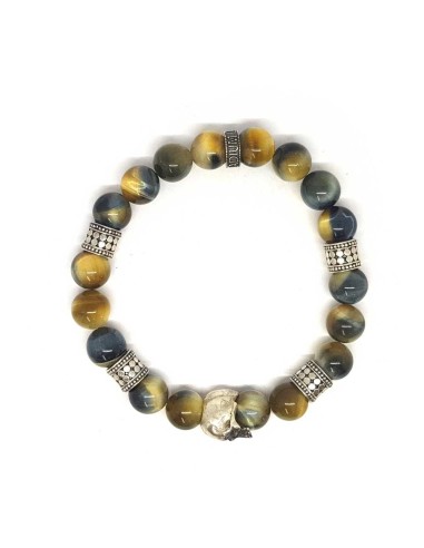 Hestia Skull, bracelet homme argent 925