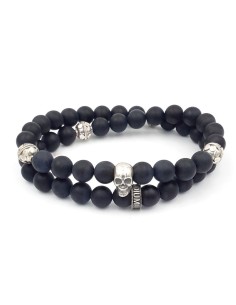 Bracelet Rival skull double rang Jadium