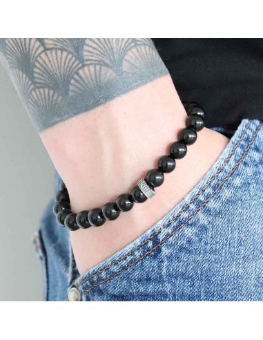 bracelet onyx noir et argent 925