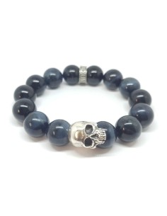 Bracelet Oeil de Faucon et tete de mort Argent