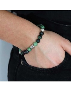Bracelet ruby buddha en perles ruby zoisite et argent 925 2