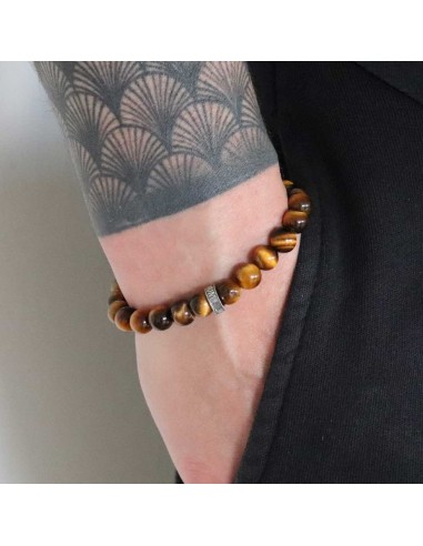 Bracelet Savannah en perles œil de tigre et la rondelle Jadium