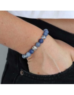 Bracelet Femme aventurine bleu et cristal de roche électro bleu 2