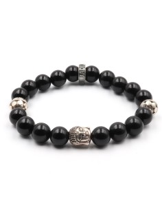 Bracelet Jadium Dark Shining Buddha en onyx noir et argent 925