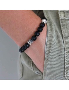 Bracelet Jadium Dark Shining Buddha en onyx noir et argent 925 2
