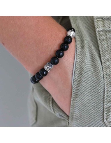 Bracelet Jadium Dark Shining Buddha en onyx noir et argent 925