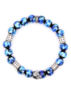 Bracelet en perles de verres skull phosphorescent 2