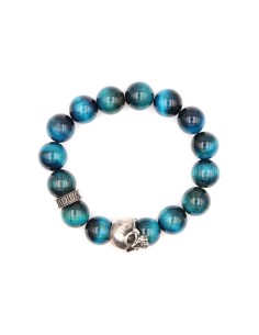 king Gretek Skull perles oeil de tigre bleu royal 2