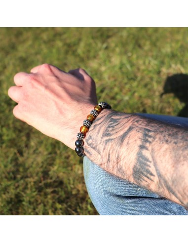 Bracelet_jadium_edition_limité_hiro_hemanite_perle_verre_jaunes_homme