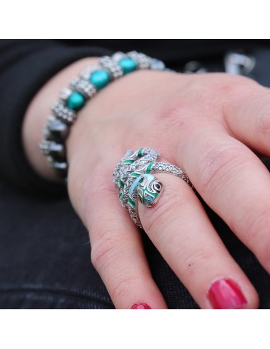 Bague serpent médusa en Argent 925 Jadium