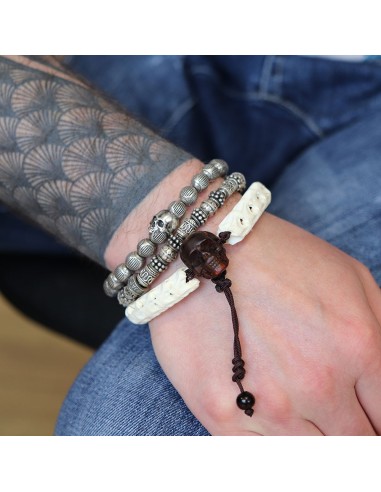 bracelet fait main python et corne de buffle