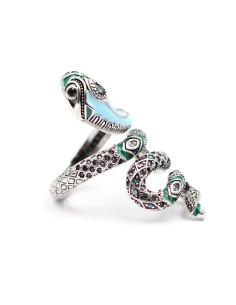 bague medusa - tête de serpent - strass swaroswki