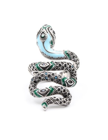 Bague serpent médusa en Argent 925 Jadium