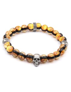 bracelet perle homme tête de mort