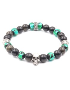 bracelets hommes luxe perle de verre vert