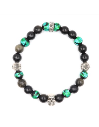 bracelets hommes luxe perles skull