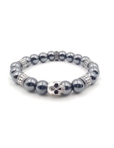 Bracelet rock perles hematite crane
