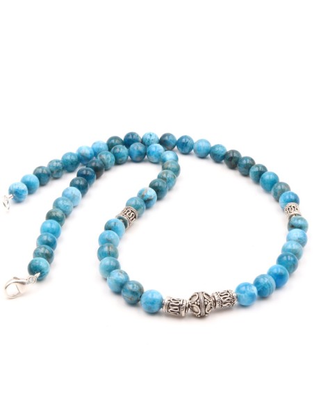Collier perles apatite homme et femme