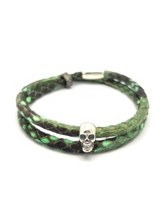 Bracelet double rang python vert